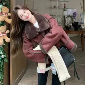 페이크 여성용 코트 일체형 재킷 퍼 가죽 1PICK1