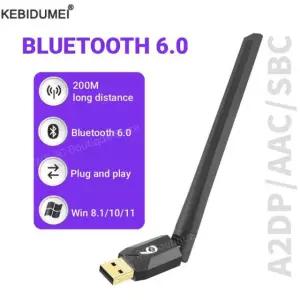 컴퓨터동글이 USB 블루투스 동글 오디오 음악 PC 수신기송신기용 키보드 무선 마우스 블루투스 54 20M