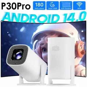 빔프로젝터 P30PRO 안드로이드 14 720P 4K BT5 휴대용 홈시어터 HD 스마트 P30 PROWHITE 콘센트