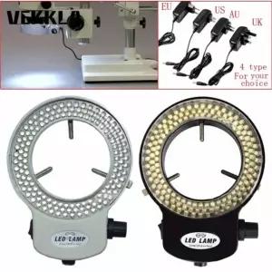 미니현미경 144 LED 라이트 카메라 조명 스테레오 240V 산업용 AC 현미경 램프 블랙 color AU plug