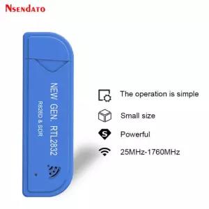 무선미러링 디지털 RTL2832U R828D FM 튜너 TV SDR 안테나 25MHZ 블루 no Battery Blister