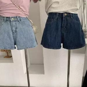 뚜에스틸로 여성용 바지 여름 청반바지 핫팬츠 슬림핏 청바지 와이드 ADOR2