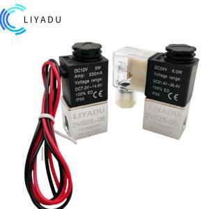 2V025-06 G1/8 상시닫힘 NC NC 공기 물 오일 솔레노이드 밸브 코일 Led 2 포트 방향 AC110V 220V 380V 12V