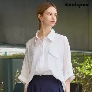[보니스팍스]바스트 페이크 포켓 카라 반팔 셔츠 (XQ2BA017L0)