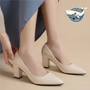 가을 여성 통굽 펌프스 편안한 여성 구두 여성정장구두