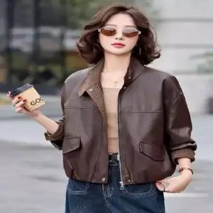 볼사스 여자 자켓 가죽 PU 상의 코트 재킷 ADOR1