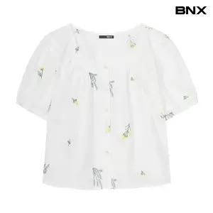 [BNX]플라워 자수 셔링 퍼프 블라우스 (BY2BL032L0)
