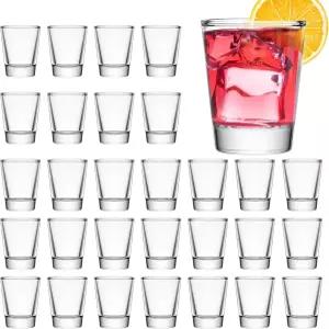 맥코이 30팩 샷잔 세트 헤비 베이스 1.6온스 클리어 벌크 보드카용 소형 위스키 데킬라 에스프레소 증류주