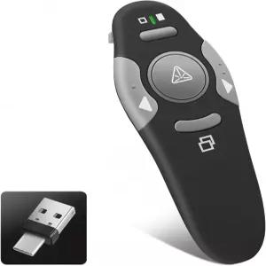 프레젠테이션 클리커 리모컨 타입 C USB 무선 발표자 파워포인트 Mac Windows 노트북용 슬라이드 어드밴스