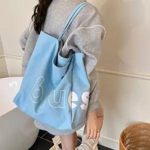 보부상가방 캔버스 에코 빅 쇼퍼 숄더 백 데일리 천 가방 skyblue 보부상가방 데일리백