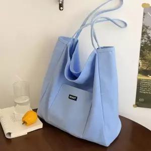 보부상가방 데일리 쇼퍼 숄더 에코 백 캔버스 가방 skyblue 보부상가방 데일리백 에코숄더백
