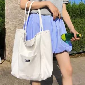 보부상가방 데일리 쇼퍼 숄더 에코 백 캔버스 가방 화이트 보부상가방 데일리백