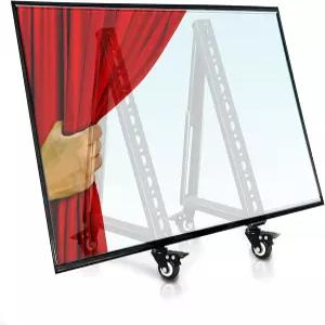 BIGalleons 저높이 모바일 TV 스탠드 모니터 바닥 카트 롤링 마운트 휠 포함 32-65인치 평면 곡면 LED LCD