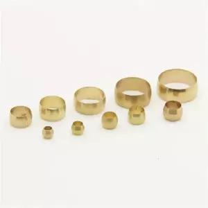 10PCS 황동 이중 테이퍼 페룰 10 12 14MM 피팅 중앙 압축 튜브 OD 슬리브 6mm 10PCS
