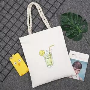 모히또 음료 지퍼형 에코 쇼핑백 가방 팬시캔버스백 팬시에코백 면가방 캔버스가방