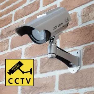 원통 돌출형 태양광 충전식 CCTV 모형카메라 보안