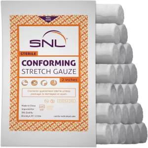 멸균 거즈 롤 - 24팩 SNL 품질 기준 2인치 x 4.1야드 적합성 라텍스 프리 신축성 붕대 개별 포장