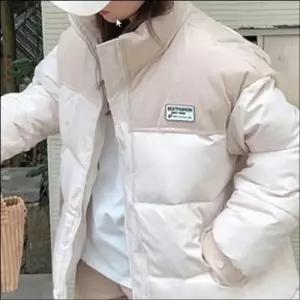 골덴패딩 여성 숏패딩 점퍼 겨울 골덴 배색 학생 하프넥 집업 아우터 4색