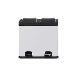 이중 재활용 쓰레기통 60L 스테인리스 스틸 음식물 쓰레기 페달통 플라스틱 뚜껑 분리할 수 있는 2X30리터