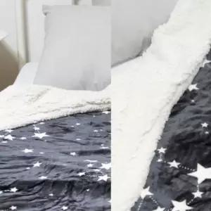 침실담요 별패턴 극세사 블랑켓 담요 그레이 침실 거실 이블