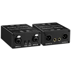 2채널 XLR 오디오 아이솔레이터 소음 감소 필터는 현재 믹서 채널 소음을 듀얼 제거 HTA001Q