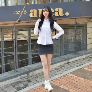 교복몰 (빅사이즈) 여성 교복 셔츠 각카라 컬러체크 ECZ9+3Yaa