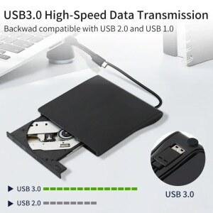 CD롬 플레이어 외부 DVD RW CD 라이터 USB 트레이 노트북 드라이브 리더 휴대용 슬림 PC 버너
