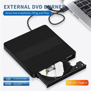 CD롬 플레이어 2IN1 TYPE USB 외부 DVD RW 슬림 PC 드라이브 리더 휴대용 라이터 버너 노트북 CD 트레이