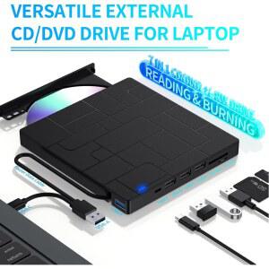 CD롬 플레이어 외장 CDDVD 드라이브 USB TYPEC 휴대용 DVD 버너 노트북 데스크탑 SDTF PC용 카드 리더기