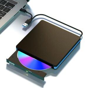 CD롬 플레이어 음소거 디자인을 갖춘 외부 CDDVD 드라이브 DVD 0TYPEC MAC 윈도우 USB 버너 휴대용 노트북용 CD LINUX