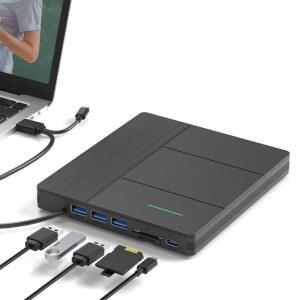 CD롬 플레이어 휴대용 CD DVD 드라이브 3개 USB 외장 PC노트북용 카드 슬롯 TFSD DVDCD 포트 버너리더라이터 디스크