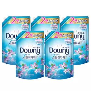 다우니 고농축 섬유유연제 레몬그라스와 라일락 1.6L 리필용 5개