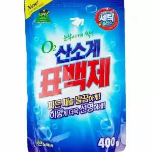 산소계 분말표백제 400g 흰옷전용 세탁보조제 가정용 세탁용품 얼룩제거 살균