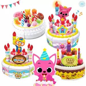 뽀로로 핑크퐁 생일케이크 촛불끄기 돌아기 두돌아기 장난감
