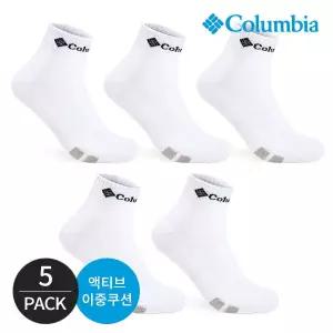 [하프클럽/] 남성 쿠션 바닥빅투선 등산 발목양말 5P_WH