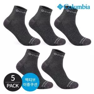 [하프클럽/] 남성 쿠션 바디조직 등산 발목양말 5P_BK