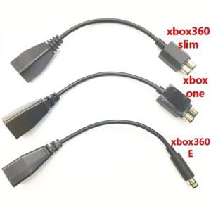 호환 X-BOX 360 두꺼운 파이어 불 투 원 슬림 E 변환 케이블, 25cm, 블랙 XBOX36025cm 변환 케이블, 게임 콘솔 케이블