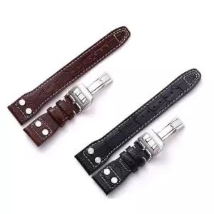 서브마리너 가죽 손목시계 스트랩 버클 끈 워치 22mm SDH1