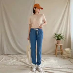 여성 허리밴드 데님 조거팬츠 소프트핏 바지