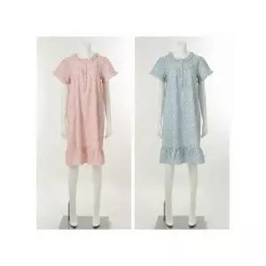 [솔브]비너스 정상 커플잠옷 크리즈 화이트 잔꽃나염 여성 파자마 원피스 VGNS203 A_P423387392