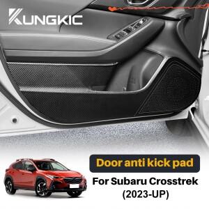 스바루 Crosstrek 2024 Impreza LHD 자동차 안티 킥 패드 스웨이드 가죽 카본 액세서리 도어 인테리어 보호