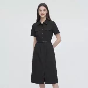 KARRA 하프버튼핀턱원피스+벨트SET_A6M0260