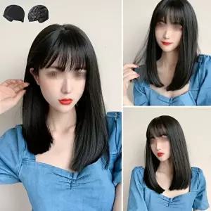 블랙 생머리 통가발 긴머리 여성가발 전체가발 여성-WFNUHY7
