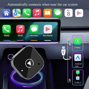 2in1 무선 CarPlay 어댑터 안드로이드 호환 오토 유선 자동 연결 AI 스마트 박스 유선 있는  차량용