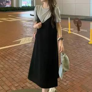 민소매 여자친구 캐쥬얼원피스 모임 여자 면 정장 봄