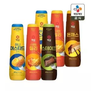 백설 소스 4종 6개(허니머스터드 2개+스위트칠리 2개+스테이크 1개+돈까스 1개)