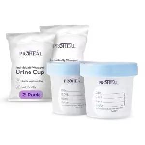 뚜껑이 있는 멸균 소변 표본 컵 2PK - 4온스 수집용 검사용 개별 포장 대변 정액 분석 및