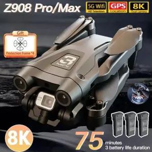 드론액세서리 오리지널 Z908 Pro MAX 4K 드론 전문가용 8K GPS 위치 확인 3면 장애물 회피 쿼드콥터 RC