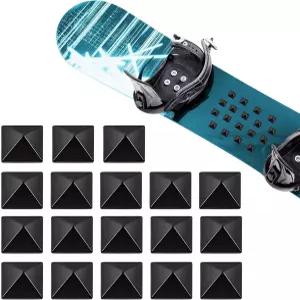 18Pcs 스노보드 스톰프 패드 피라미드 스터드 그립 미끄럼 방지 금속 스텝 셀프 접착 스노우보드 매트가