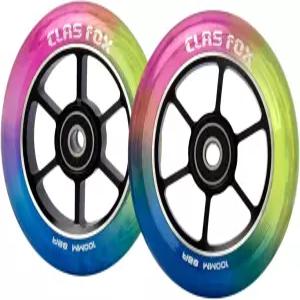 CLAS 혼합 휠 88A 프로 스턴트 스쿠터 ABEC9 링 CNC 메탈 코어(2개) 레드+옐로우+블루 00mm 한 쌍